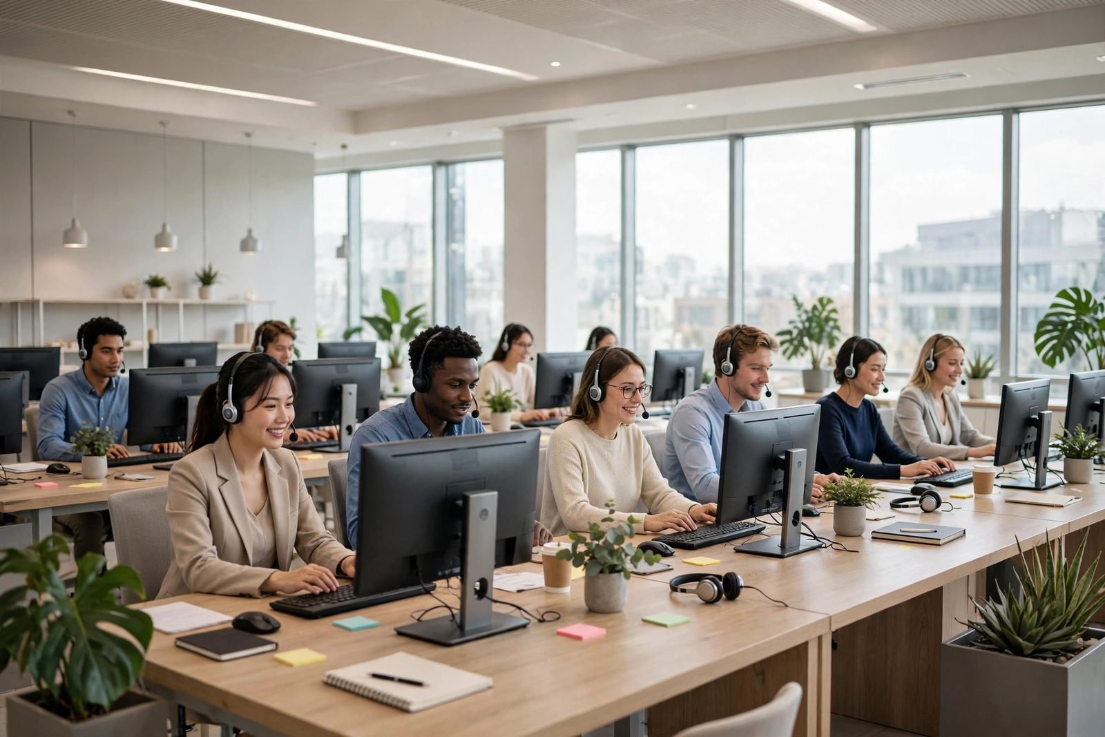 Call center team working with HDeBooks Call Center
