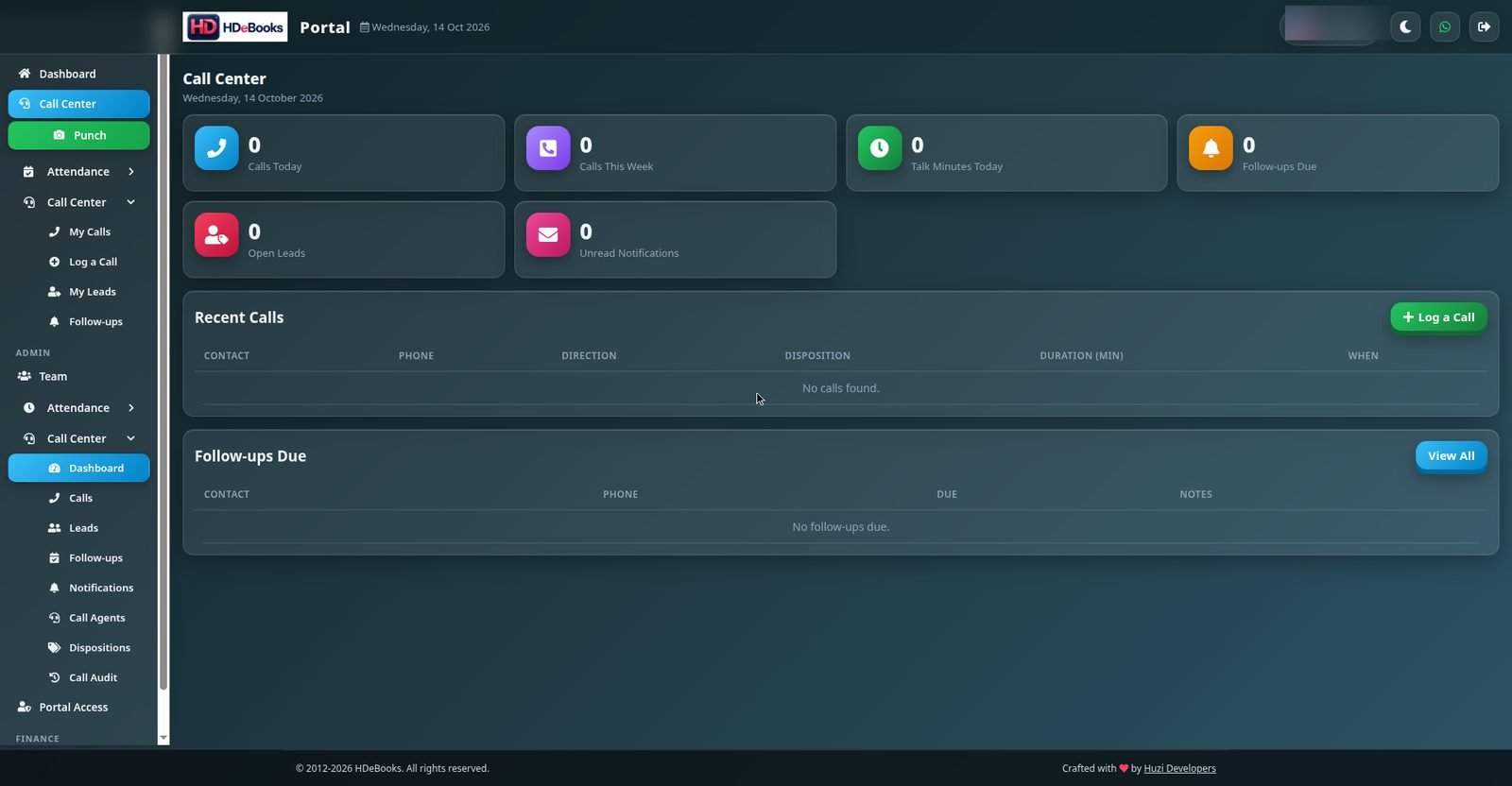 Call Center dashboard